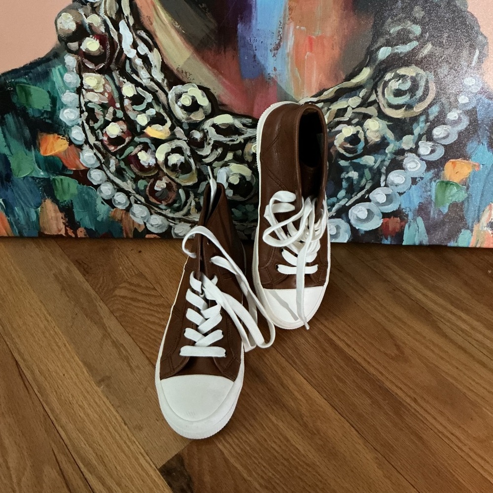 Lauren Ralph Lauren Brown and White Sneakers